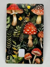 Mushroom Forest Credit Card Skin Cottagecore Fungi Card Cover Anime Artwork