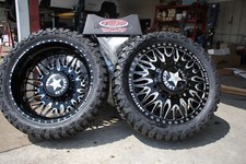 6 New American Force J03 Plague Black 22x8.25 Dually Wheel Rim Wtires 35125022