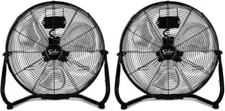 2 pack-Simple Deluxe 12" 3-Speed High Velocity Heavy Duty Metal Floor Fans -