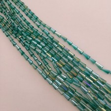 65pcs 8mm Malachite Green AB Glass Cone Shaped Drop Beads AUS AJH