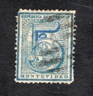 Uruguay 1866 stamp Mi#33A pos 63 Diff Cancellation used #8