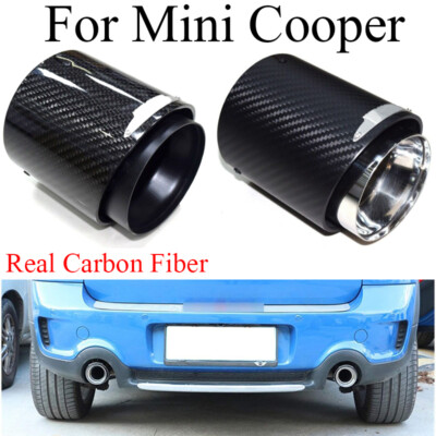 1 PC Forged Polished Black Carbon Exhaust Tip Tips, For Mini - Foto 7