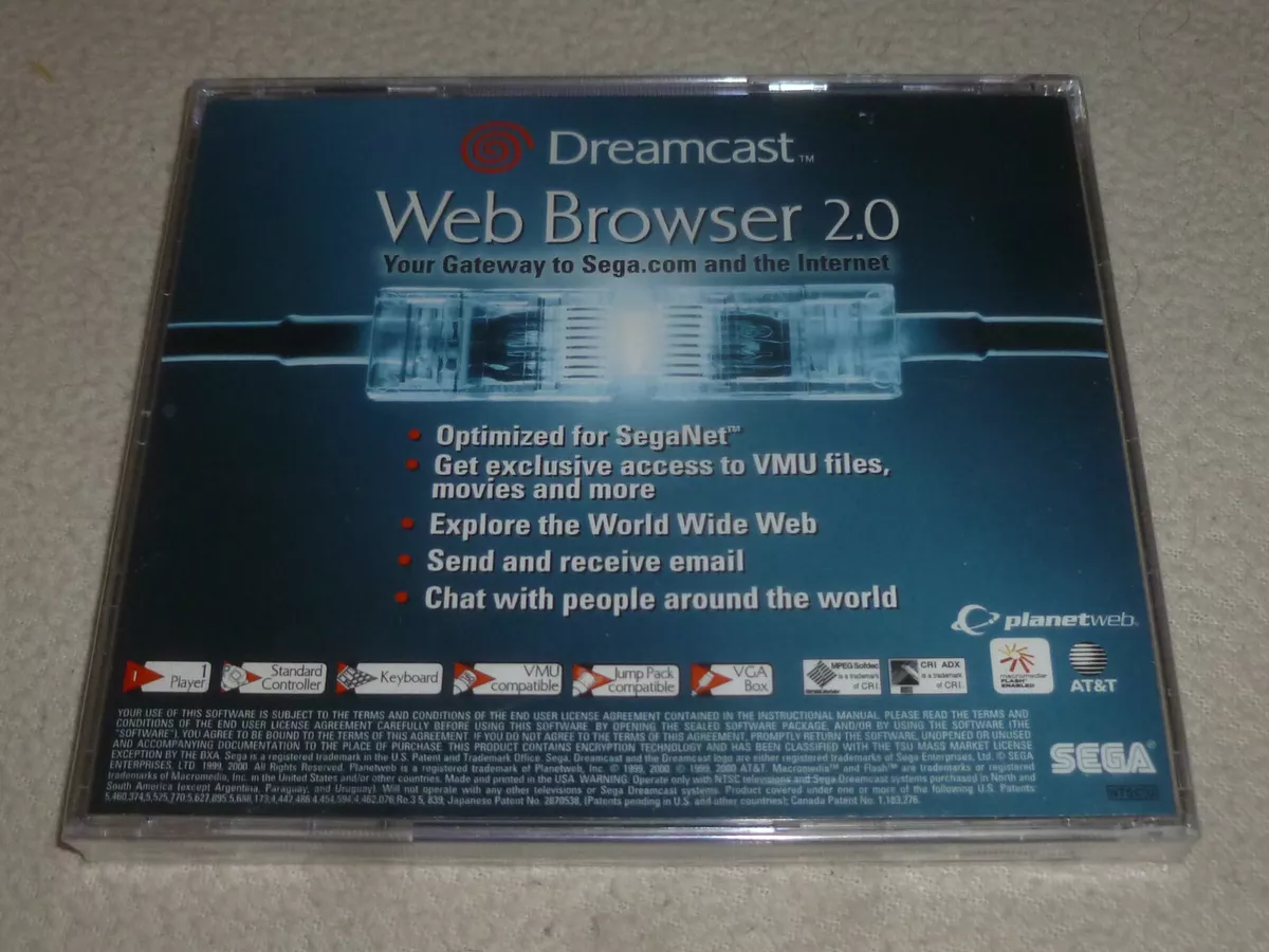 BRAND NEW FACTORY SEALED SEGA DREAMCAST GAME WEB BROWSER 2.0 NFS SEGANET  AT&T