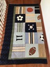 Used Pottery Barn Quilt Blanket Cover Sports kids room bedding 7’x6.5’ — photo 2