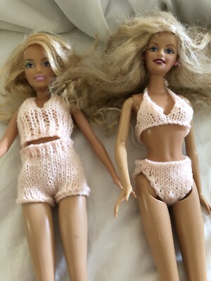 Vintage Knitting Fits Barbie Dress Bikini Top