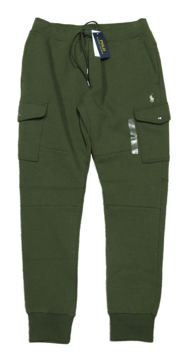 Polo Ralph Lauren Men's Company Olive Green Double Knit Jogger Cargo Pants