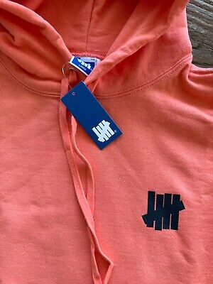 New Undefeated 5-Strike Logo Icon Pullover Hoodie Salmon Size Large