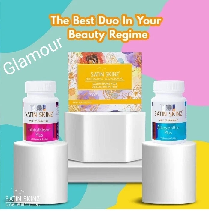 Satin Skinz Duo pack gluta tabs skin whitening supplement. 2 in a box👌👌 - Image 3 of 4