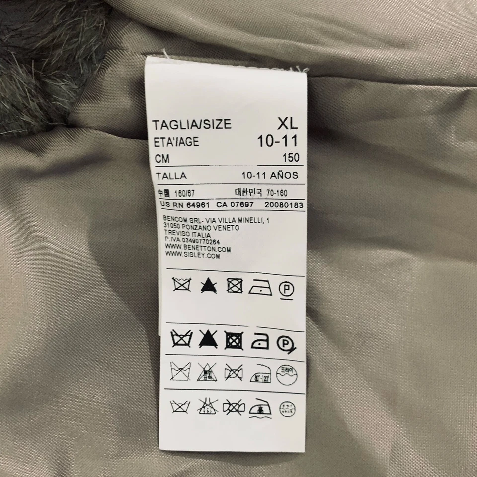 United цвета Benetton искусственного меха жилет девочка XL 10/11 коричневый пушистый опрятный гламур - Изображение 4 из 4