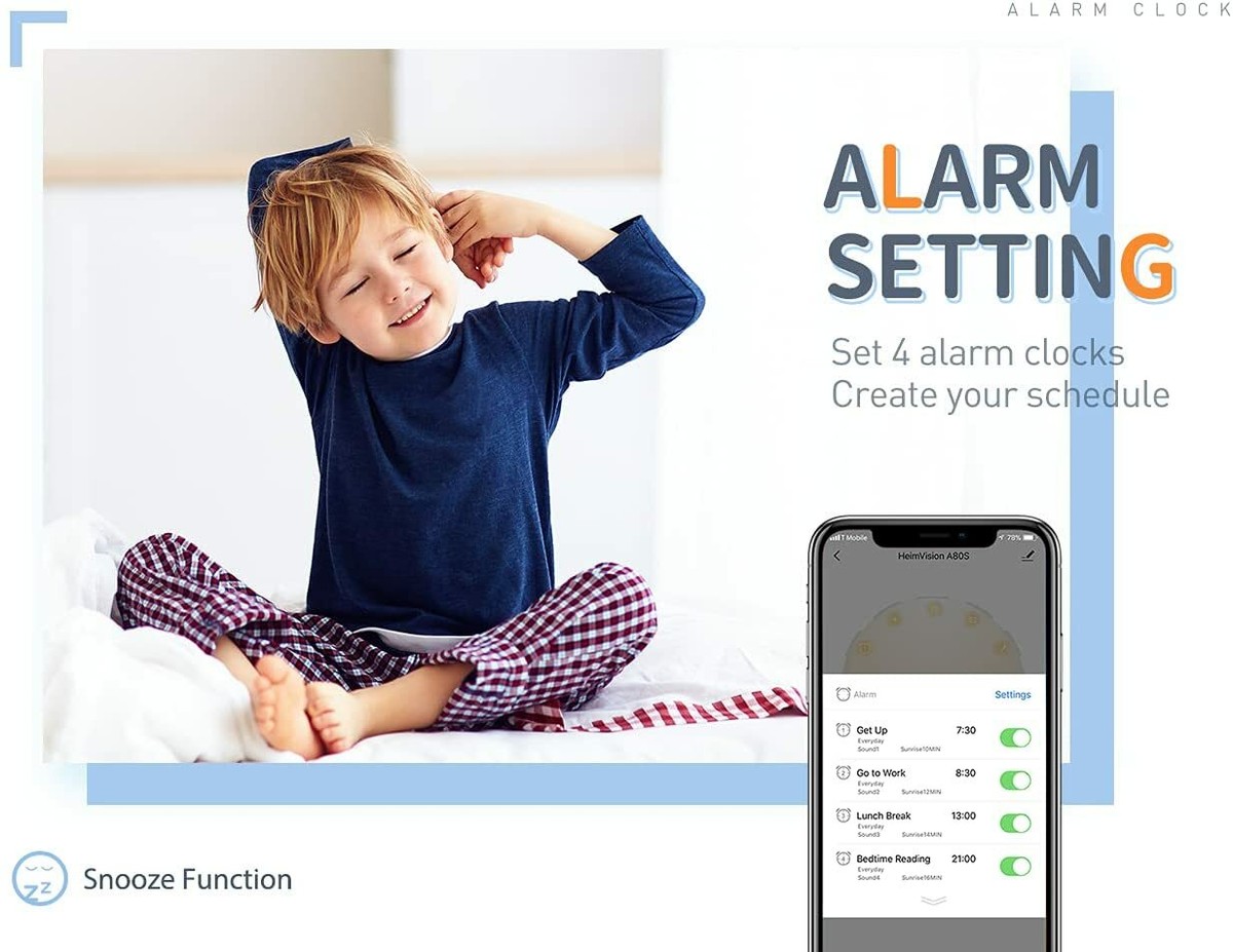 HeimVision デジタル目覚まし時計 Heimvision Digital Sunrise Alarm Clock Wake up Light Sleep Aid