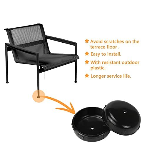 24 Pack Wrought Iron Patio Furniture Glides 11/2 inch Outdoor Chair