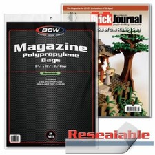  100 BCW Resealable Magazine Storage Bags Archival Safe Protection 1.5" Lip