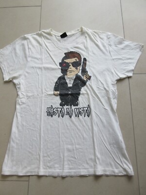 Fishbone T-Shirt Größe L weiß Baumwolle mit Druck