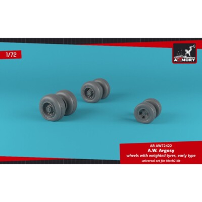 Armory AR AW72422 Scale 1/72 A.W. Argosy wheels w/ weighted tires, early version