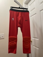 Nike Pro Hyperstrong NBA Red Dry Padded 3/4 Tights Mens Large AA0756-010 S22