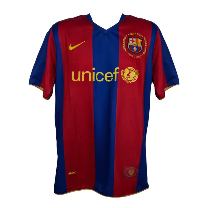 FCバルセロナ RONALDINHO 10番ジャージ Ronaldinho Signed FC Barcelona Home Soccer Jersey #10 with