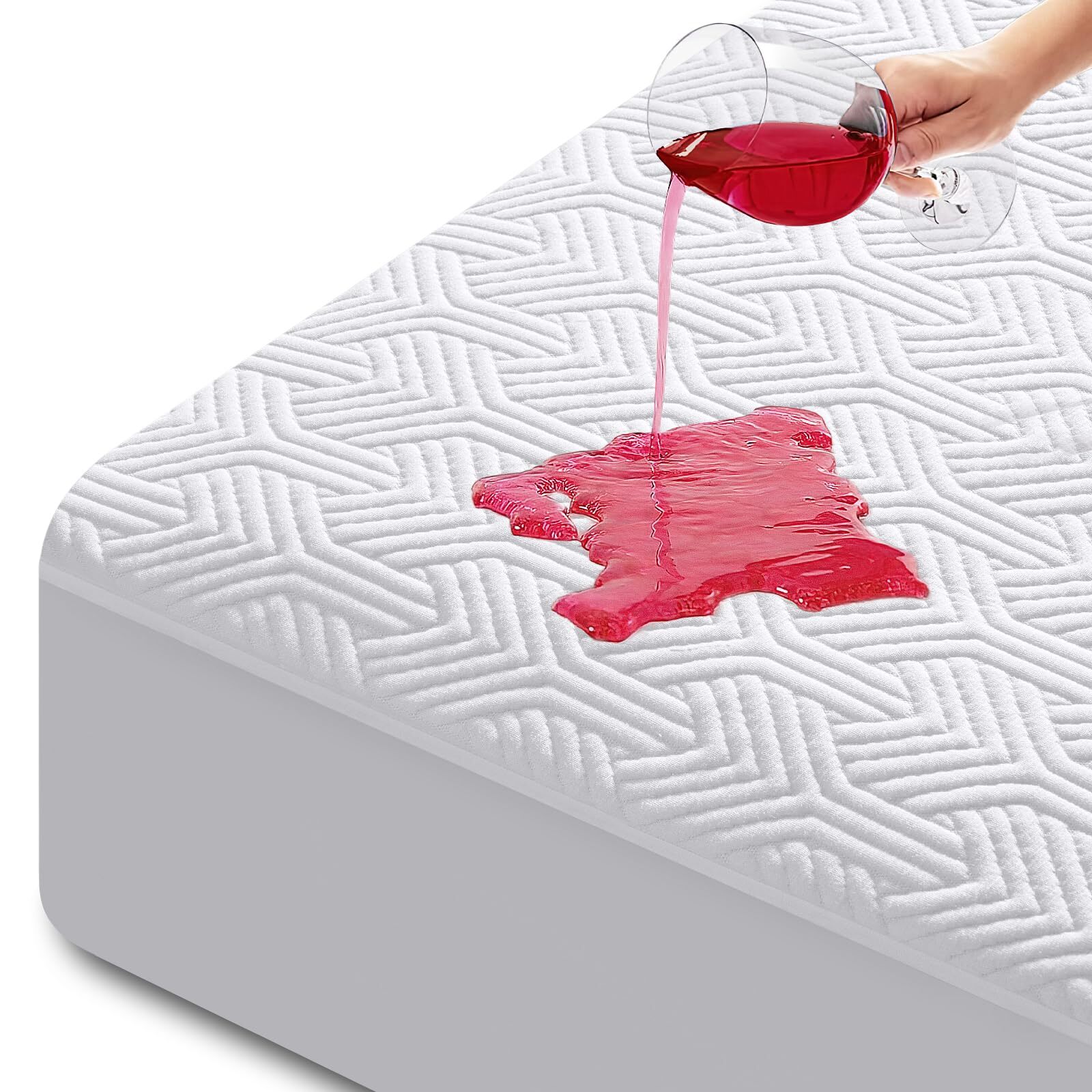 Queen Size Waterproof Mattress Protector Viscose Made from Bamboo Cooling Mat...