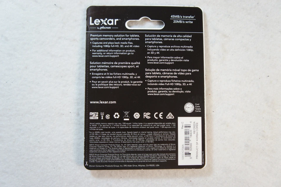 New Lexar 32GB 32 GB High Speed MicroSDHC Class 10 UHS-1 Memory Card 300X - Image 2 of 2