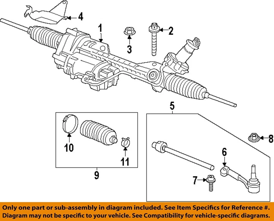 Steering Gear Rack Power Pinion AWD OEM 2014 2015 2016 BMW 328i GT - Image 3 of 4