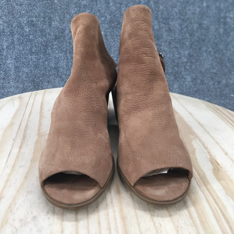 Botas Lucky Brand para mujer 9,5 M Bray botines con cordones de cuero marrón hebilla de bloque Foto 4 de 4