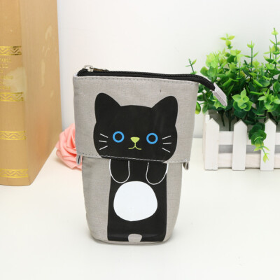1PC Store Pencil Case Box Cartoon Cute Cat Telescopic Pencil Bag Stationery Box