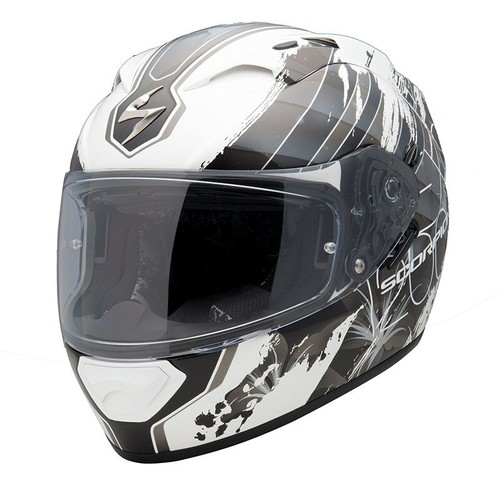 Motorcycle Helmet Scorpion Exo 1200 Air Lilium 3WT Black White SIZE S | eBay