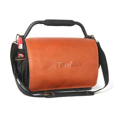 Toolux 17'' Open Tote with real leather flap