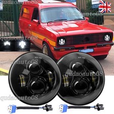 Pair Fit Ford Escort MK1 LED 7" Headlights High Low Beam Black LED HEADLIGHTS 