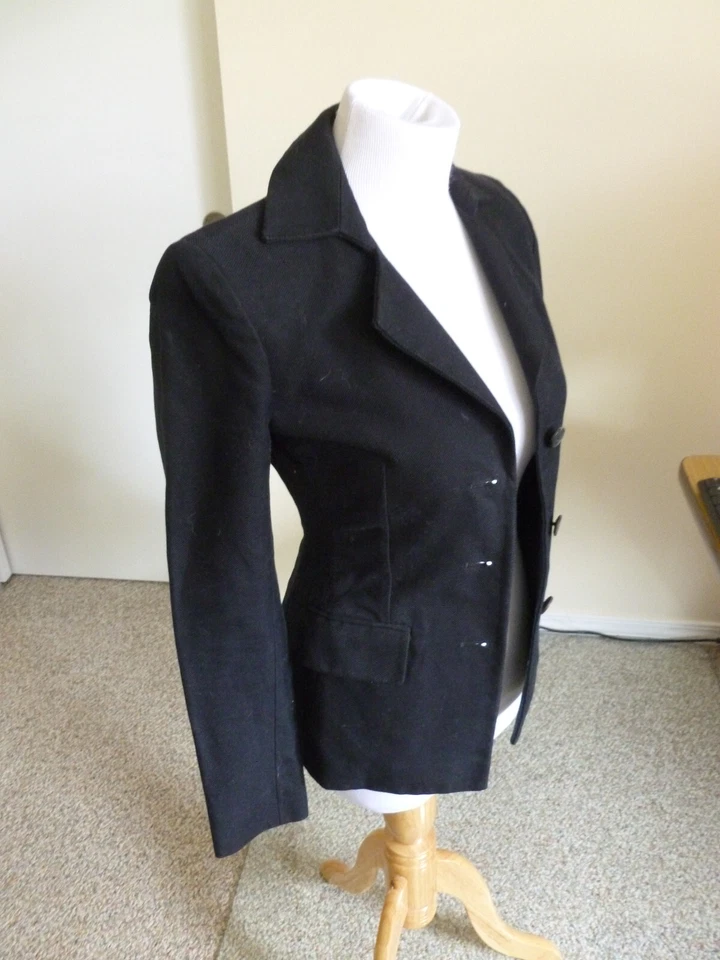 Chaqueta Blazer YVES SAINT LAURENT Talla 34 Eur Busto 32 Algodón Negro Hecho en G2U Foto 4 de 4
