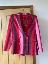 Gorgeous Cult Gia Pink / Red Striped Jacket Size 0 - Brand New With Tags