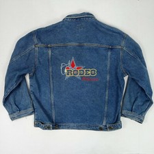 1980s Vintage "Rodeo Orlando" Embroidered Novelty Jean Jacket Unisex Size Medium