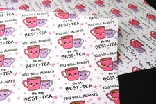 You Will Always Be My Bestie Best-Tea Cup Kawaii Gift Wrap Wrapping Paper A2