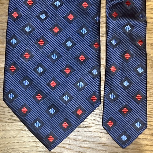 £110 HILDITCH & KEY MENS NAVY, RED & BLUE WEAVE 100% SILK TIE MADE IN UK Y4 - Picture 7 of 8
