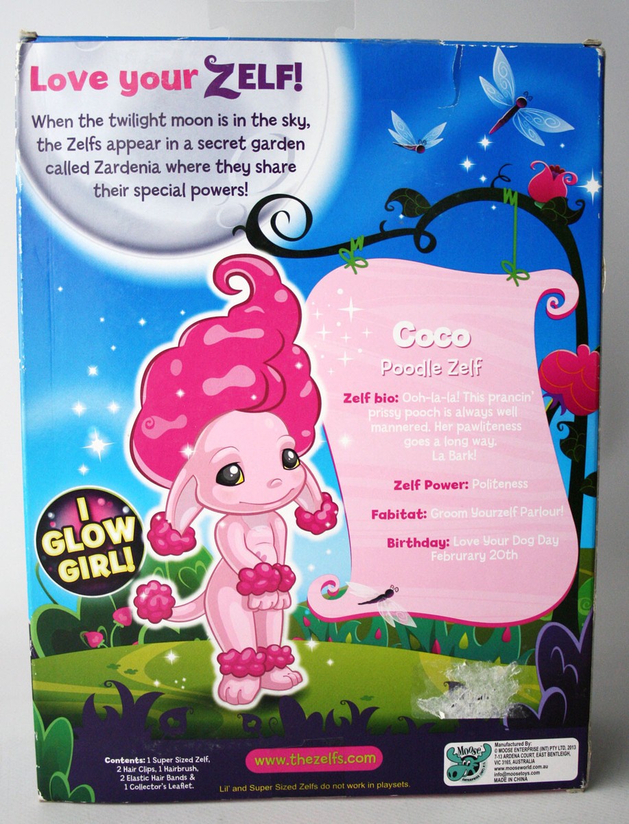 RARE THE ZELFS COCO SUPER POODLE ZELF GLOW DOLL FIGURE MOOSE NEW