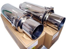 2x Apexi N1 Evolution-r Universal Exhaust Mufflers Na 2.5 Inlet 3.5 Tip