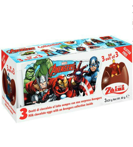 Zaini Marvel the Avengers Chocolate Surprise 3 Eggs with Toy TRIPACK 60G