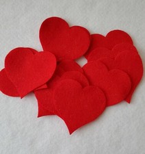 14 Red glitter felt heart valentine's day decoration 4"