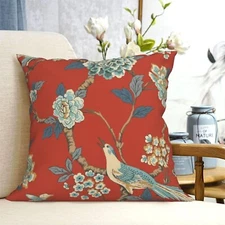 Pillow Cover Blue Landscape Throw Pillow Covers 18x18 Inch Linen Pillow Covers f