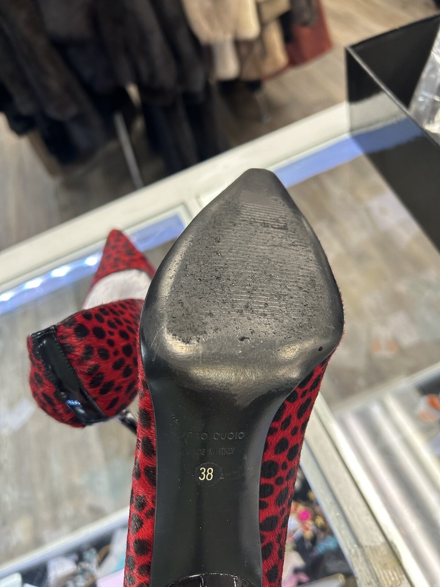 Dolce & Gabbana red and black leopard heels Size 38 | eBay