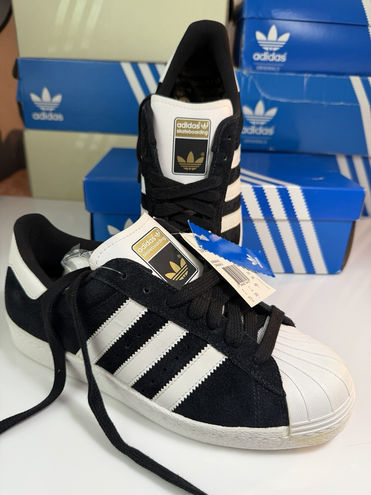Rare adidas Superstar Skate Low Suede Black Sz 7.5 G06571 Sneaker