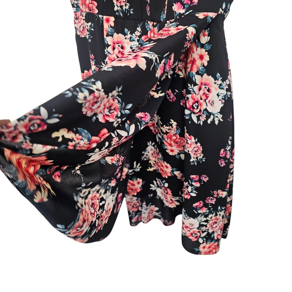 Vestido alto bajo para mujer Elle talla 14 primavera imitación envoltura hada oscuro cottagecore Foto 3 de 4