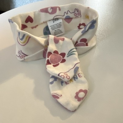 pea Floral Bow Headwrap 100% Cotton White Pink Purple Yellow Blue Baby