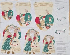 VIP Father Christmas Fabric Panel 3 Sizes Pillow Stuffed Decor Tree Doll Cut Sew