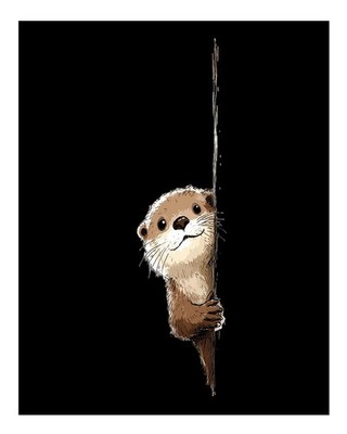 Cute Otter Wandkunst für Heimdekoration Launisches Naturtier