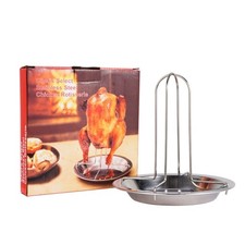 Detachable Grease Tray Chicken Roaster with 4-Legged Stand for Stable Cooking