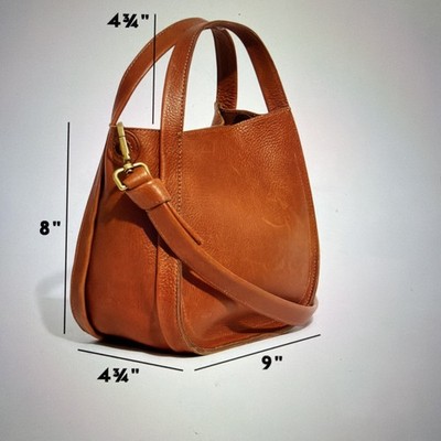Madewell The Sydney Brown Burnished Caramel Leather Tote Crossbody
