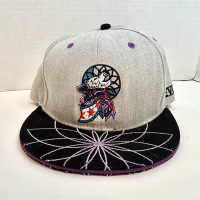 EVOL Chicago Mystic Wolf Snapback Rave Hat Adjustable Art by Erika Lizette EDM