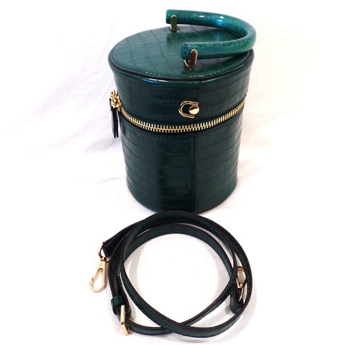 TOPSHOP Simi Green Barrel Crossbody Bag/Top Handle/Removable Strap/Gold Hardware - Bild 2 von 9