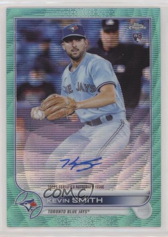 2022 Topps Chrome Rookie Aqua Wave Refractor 70/199 Kevin Smith #RA-KS Auto 1b8
