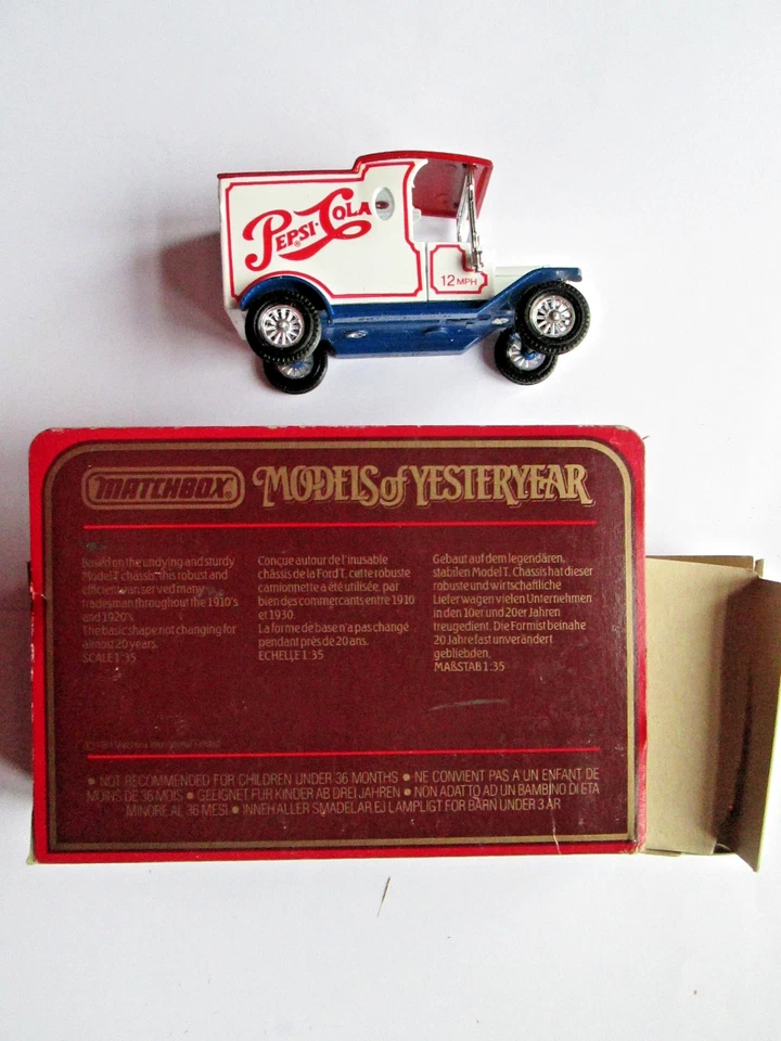 Matchbox Models of Yesteryear Y-12 1912 FORD Model T PEPSI COLA mit BOX - Bild 2 von 2